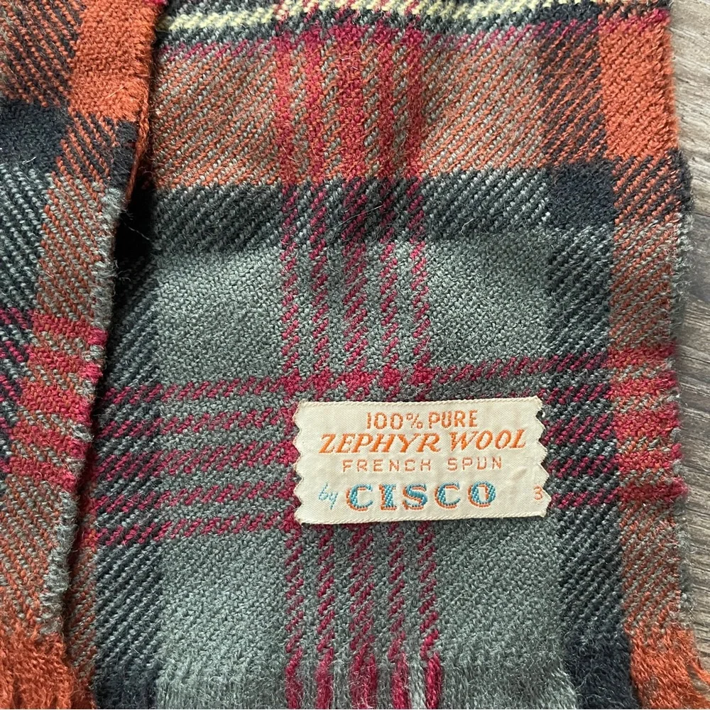 Vintage Classic Cisco Zephyr Wool Plaid Scarf